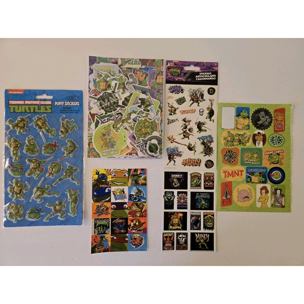 Teenage Mutant Ninja Turtles TMNT Sticker Lot - Puffy, Flat & Decal Sheet Pack